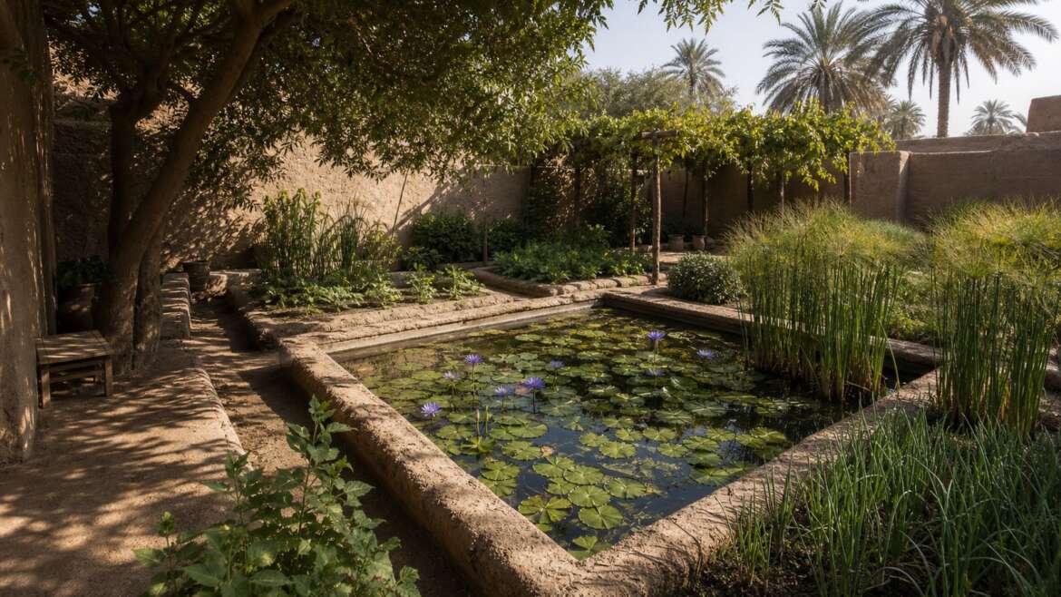 Egyptian gardens, from Nile mud to temple pond