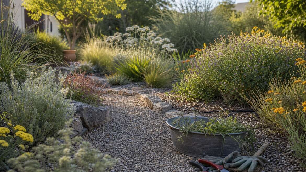 Xeriscape maintenance after the irrigation timer is turned down