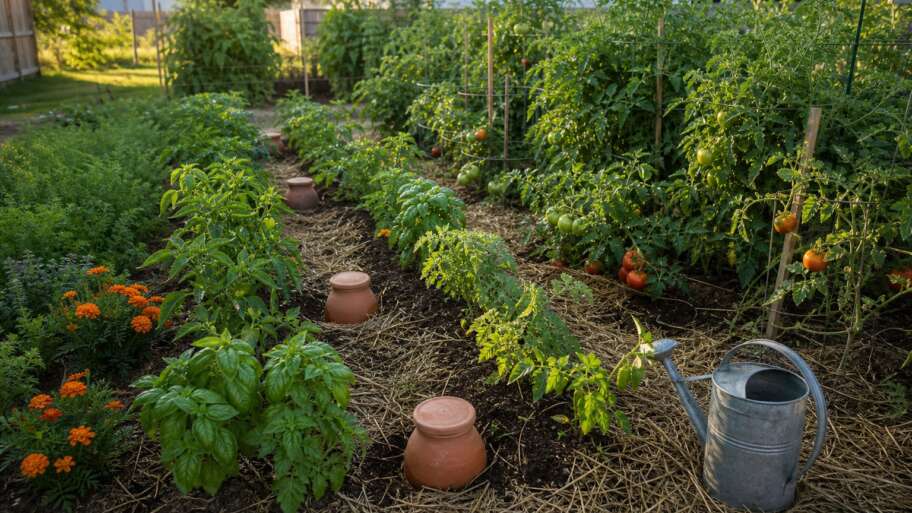 Olla irrigation, from clay pot to garden habit