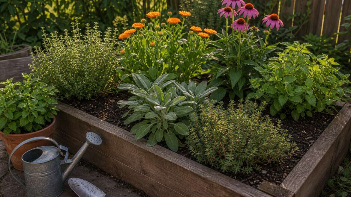 A medicinal herb garden, with the medicine kept honest
