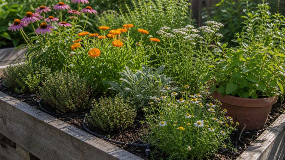 Caring for a medicinal herb garden with a clear head