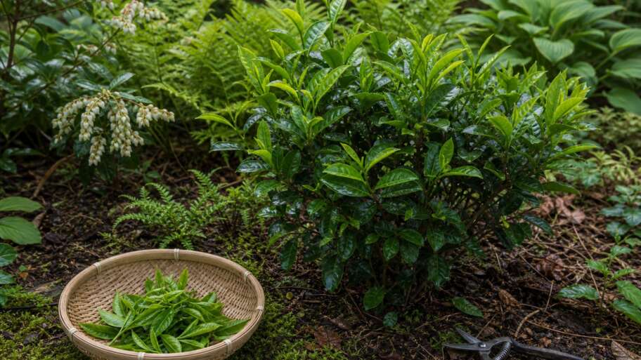 Growing and harvesting a tea garden