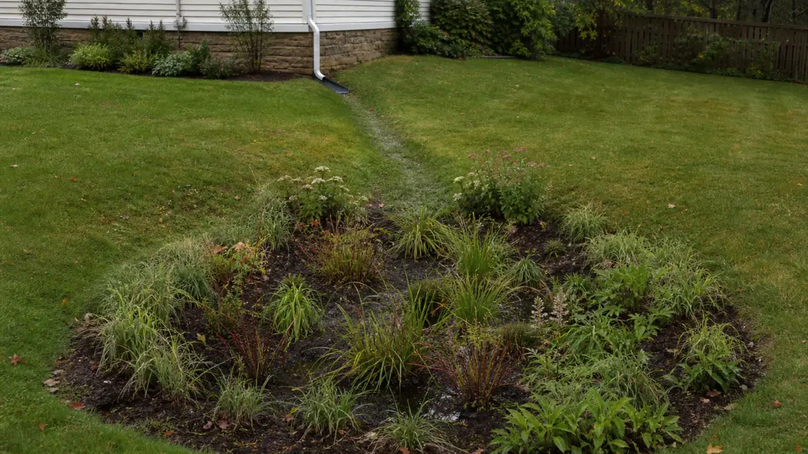 How to build a rain garden that drinks from the roof