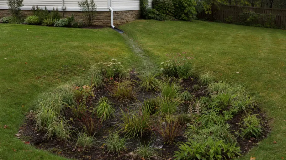 How to build a rain garden that drinks from the roof