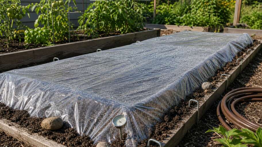 A summer bed that cooks its weeds